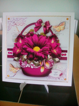 Mulberry Color Basket of Flowers Mini Kit by Joyce Edwards