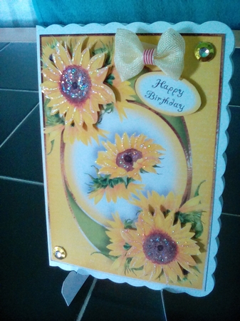 Centre Circle Sunflowers A5 by Joyce Edwards