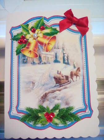 A5 Card with Verse, Sleigh Ride  by Joyce Edwards