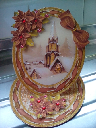 Snow Steeple Oval Easel Card Mini Kit by Joyce Edwards