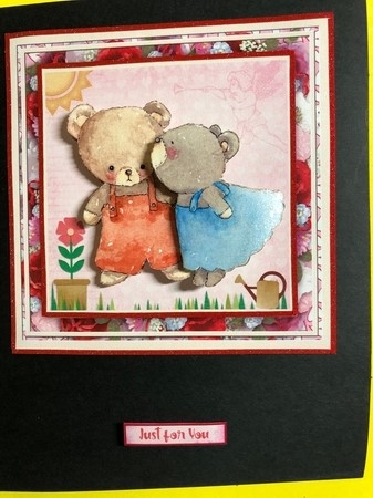 Anniversary/Romance Bears Decoupage Topper  by Joyce Perkins