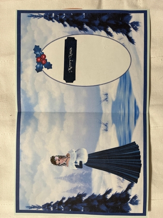 Blue Lady Xmas Scene Insert by Joyce Perkins