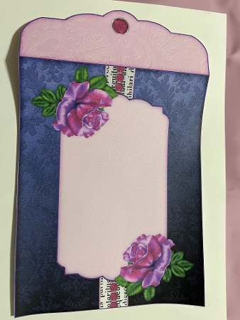 Painted Rose - Piano Shaped Decoupage Card Kit by Joyce Perkins