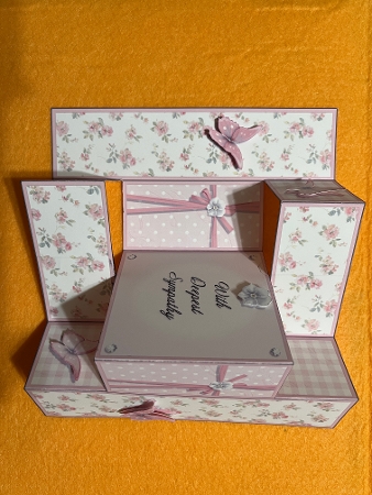 Fresh Pink Flowers - With Deepest Sympathy - Tri Shutter Card by Joyce Perkins