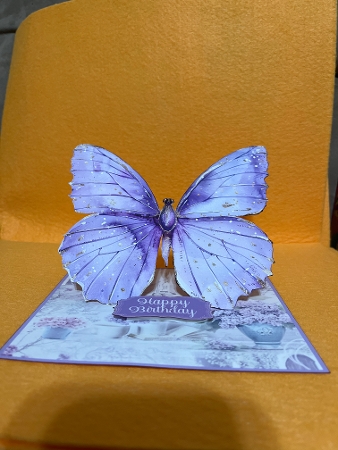Butterfly Shaped Easel 7 x 6 Card by Joyce Perkins
