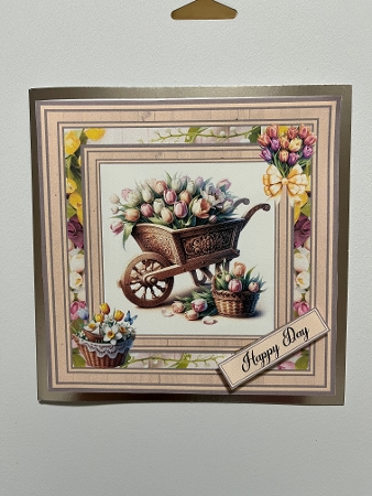 Minikit Wheelbarrow with Tulips by Joyce Perkins