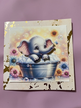elephant bath time by Joyce Perkins