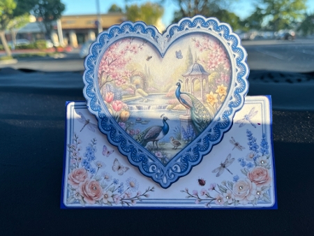 Romantic Peacock Heart Frame Card Front for Love & Special Occasions Featured Gallery Photo
