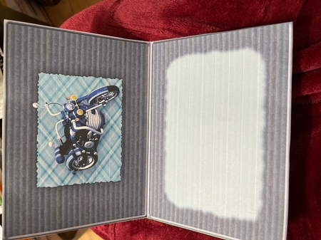 Blue Motor Bike Blank Insert by Joyce Perkins