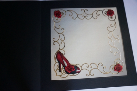 Red Hot Shoes with Roses Is by Joyce Perkins
