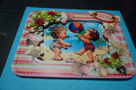Life's a Beach 2 Decoupage Card Front by Joyce Perkins