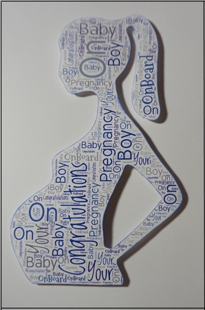 Pregnant Lady With Baby Boy Bump Word Art by Joyce Perkins