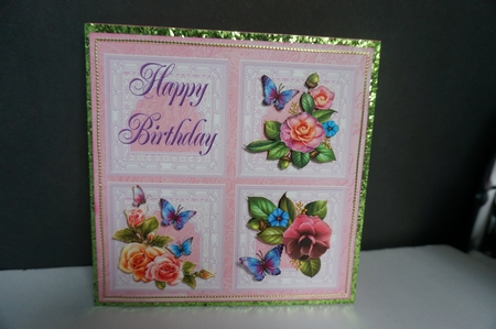 Happy Birthday Floral Squares Kit by Joyce Perkins