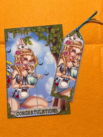 Alice in wonderland bookmark card by Joyce Perkins