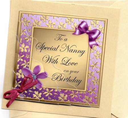 Floral Elegance Birthday Nanny Wavy Corner Stacker by Jude Lucas