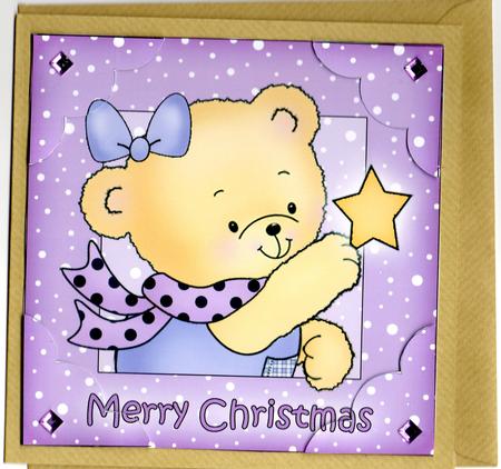 8 x 8 Rosie's Xmas Star Scalloped Corner Topper by Jude Lucas
