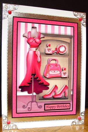 Fashion in Pink Topper and Decoupage by Judith Mary Howells