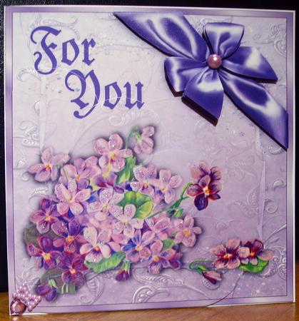 Violets for You - Best of Both Worlds Square Card Front by Judith Mary Howells