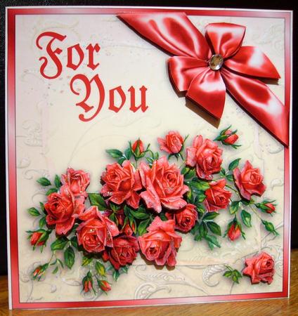 Roses for You - Best of Both Worlds Square Card Front by Judith Mary Howells