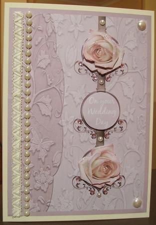 Peach / Cream Rose Card Front by Judith Mary Howells