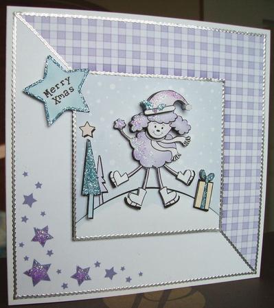 Cute Xmas Poodle Quick Card with 3D Decoupage by Judith Mary Howells