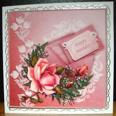 Blush Rose Topper and Scalloped Corner Stacker by Judith Mary Howells
