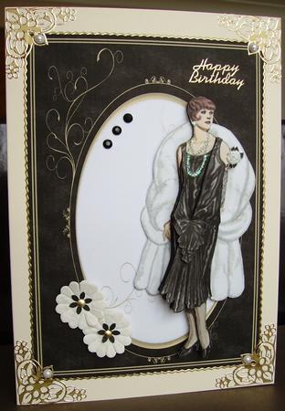 Black & Gold Swirl Frame Card Front by Judith Mary Howells