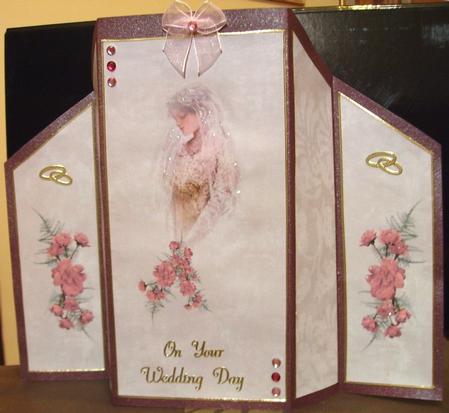Bride with Carnations Theatre Fold Card by Judith Mary Howells