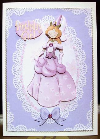 A4 Pearls and Lace Card Front by Judith Mary Howells