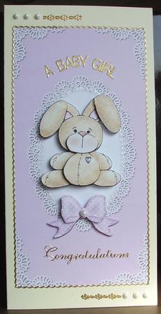 Dl Pearls and Lace Card Front or Insert by Judith Mary Howells