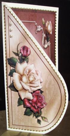 Cream and Purple Rose Duo Fold by Judith Mary Howells