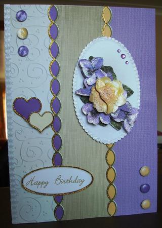 Flowers & Pearls Amethyst Kit with Step by Step Decoupage by Judith Mary Howells