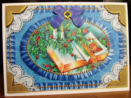 Christmas Book 2 Lace N Ruffles Card Front Step by Step by Judith Mary Howells