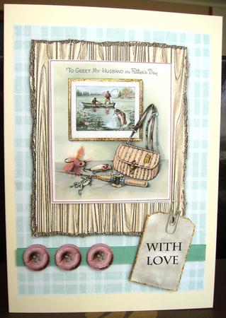 Vintage Husband Fathers Day A4 Card by Judith Mary Howells