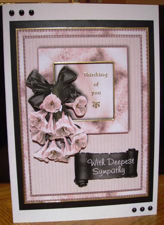 Sympathy Card Front with Muted Floral Decoupage by Judith Mary Howells