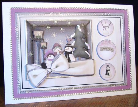Snowman Family Shadowbox by Judith Mary Howells