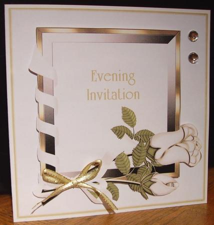 Roses & Ribbon Frame - Wedding Invitation by Judith Mary Howells