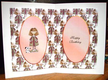 Cute Girl with Dog Insert by Judith Mary Howells