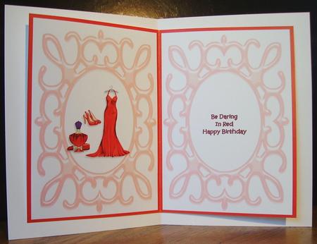 Be Daring in Red Birthday Insert by Judith Mary Howells