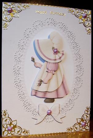 A5 Pearls and Lace Card Front or Insert by Judith Mary Howells