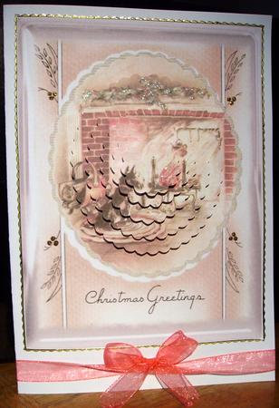 Vintage Scotty Dog Sitting by Fire Christmas Card Sheet by Judith Mary Howells