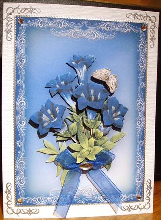 Vintage Floral 53, Gentian by Judith Mary Howells