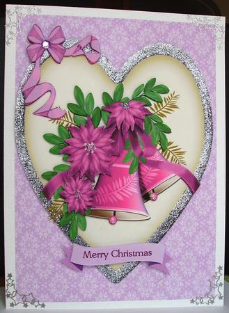Silver Heart with Christmas Bells by Judith Mary Howells