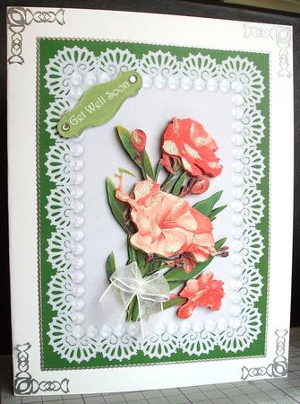 Pink Floral with Lace and Pearls by Judith Mary Howells