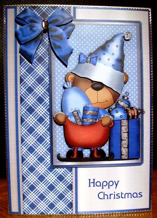 A Beary Merry Christmas 2 A4 Card Front by Judith Mary Howells