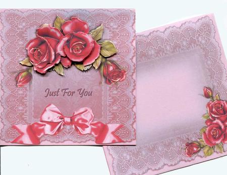 Red Roses & Pink Lace - Just for You by Judith Flavel
