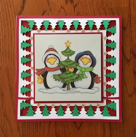 Deckled Edged Card Folder Christmas Theme #01 by Judith Henry