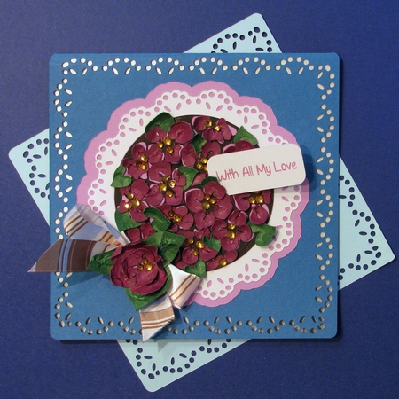 Violet Floral Bouquet Card by Judith Henry