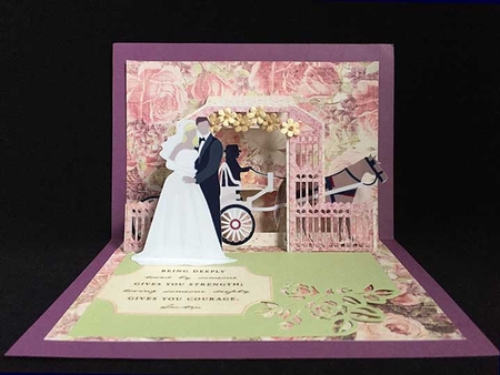 Wedding Carriage Ride Pop Up Card by Judith Henry