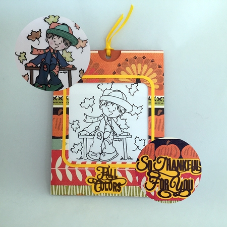Sassy Cheryl - Magic Slider Card - Autumn Bench Sitters by Judith Henry